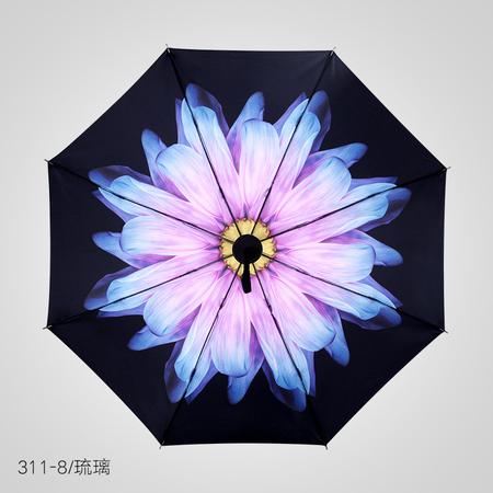【邮乐吉安馆】LAN YU/蓝雨折叠黑胶雨伞防紫外线三折太阳遮阳伞